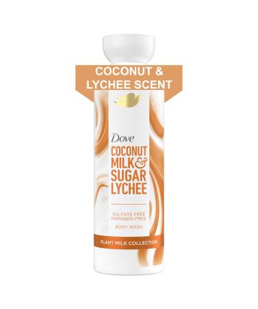 Dove Plant Milk Cleansing Body Wash Coconut & Lychee for Moisturized Skin Gentle Cleanser No Sulfate Cleansers or Parabens 98% Biodegradable 17.5 fl oz