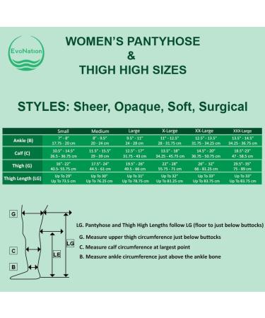 Evonation Women's Compression Stockings - Made in USA 8-15 mmHg Mild Pressure Transparent Lace Support Hose for Best Comfort - Medium Nude - Buy Online on GoSupps.com