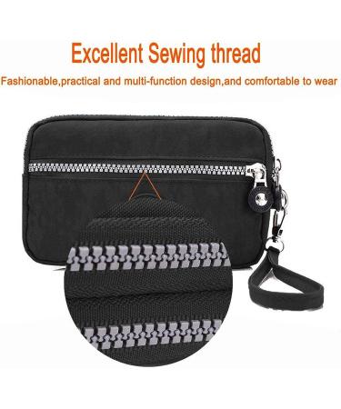 3-Layer Waterproof Nylon Zipper Wallet for Cellphone and Accessories - Black - Buy Online on GoSupps.com