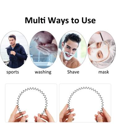 2pack Metal Hair Bands for Men Women's Headbands Unisex Black Wavy Spring Sports Headband for Men's Hair Band Hoop Clips Women Accessories Simple Elastic Non Slip Wide Headwear - Buy Online on GoSupps.com