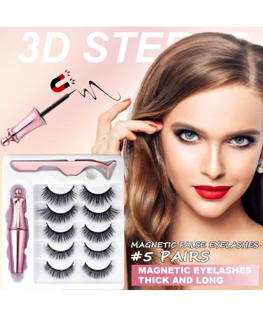 Mimore Magnetic Eyelashes Kit - 5 Pairs of Ultra-Thin 3D Lashes with Waterproof Eyeliner Reusable & Natural Look - Buy Online on GoSupps.com