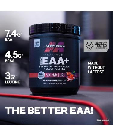 MuscleTech Platinum 100% EAA+ | Essential Amino Acids Supplement | Muscle Strength Builder | Fruit Punch Flavor | 30 Servings | International Shipping Available - Buy Online on GoSupps.com