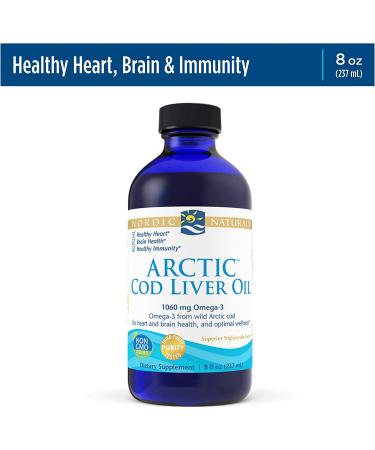 Nordic Naturals Arctic Cod Liver Oil 8 fl oz - Premium Omega-3 Supplement - Buy Online on GoSupps.com