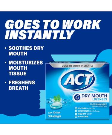 ACT Total Care Dry Mouth Lozenges Mint-18 ea - Buy Online on GoSupps.com