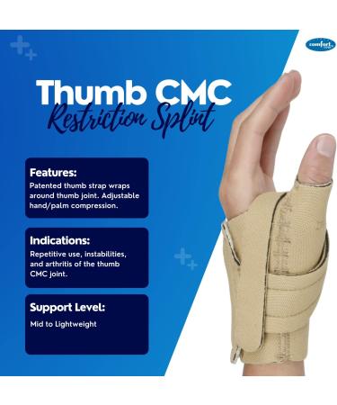 Comfort Cool Thumb CMC Restriction Splint - Beige Left Medium Plus (7-7/8" to 8-1/4") | International Shipping - Buy Online on GoSupps.com
