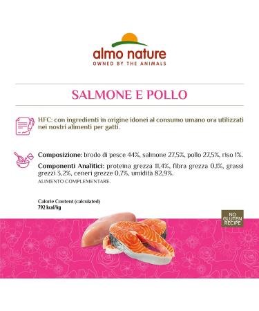 Almo Nature Megapack Wet Cat Food - Salmon & Chicken (6x70g) - Premium Fish & Poultry Nutrition for Cats - Pack of 6 - Buy Online on GoSupps.com