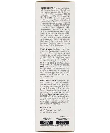 Korff 365 Anti-Age Protection Matt SPF50+ Anti-Aging Face Cream Gel for Sensitive Skin High Protection Water Resistant 40 ml - Buy Online on GoSupps.com