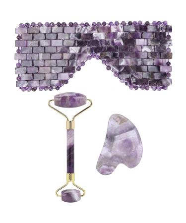 Buy Gua Sha Board Set - Purple Metal Holder & Face Roller Massager for Neck Forehead & Eye | Beauty Tools for Glowing Skin - Buy Online on GoSupps.com