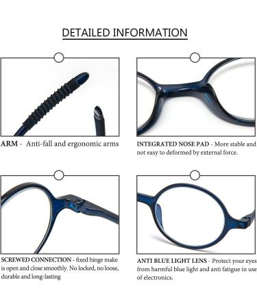 KoKoBin Retro Round Reading Glasses for Men & Women - TR90 Full Frame 2.5 Diopters - Stylish & Durable Reading Aid for International Shipping - Buy Online on GoSupps.com