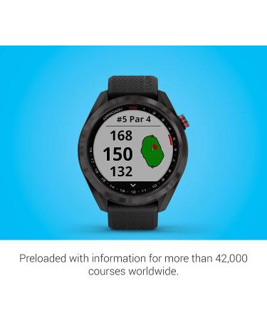 Garmin Approach S42 GPS Golf Smartwatch | Lightweight 1.2 Touchscreen | 42k+ Preloaded Courses | Gunmetal Ceramic Bezel | Black Silicone Band | Renewed - Buy Online on GoSupps.com