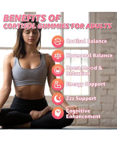 2 Packs Cortisol Gummies - Cortisol Supplements for Women & Men with Ashwagandha, Magnesium, L-theanine for Cortisol Balance, Support Relaxation, Energy, Zzz, Mixed Berry Flavor, 120Ct Mixed Berry 60 Count (Pack of 2) - Buy Online on GoSupps.com