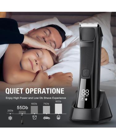 Rechargeable Body Hair Trimmer for Men - Wet & Dry Groin Groomer with LED Light - Private Parts & Pubic Hair Razor - Waterproof - (Due Teste di taglio) - Buy Online on GoSupps.com