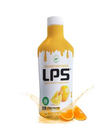 Nutritional Designs Liquid Collagen & Whey Protein Supplement - Sugar-Free Non-GMO Drink - Promotes Healthy Skin & Hair for Men & Women (Orange) Pack of 6