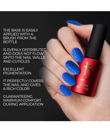 K Professional Base Coat - Blue Neon Flakes Camouflage Gel Nail Polish - 7ml UV/LED - Glitter Confetti for Stunning Gel Nails - Buy Online on GoSupps.com