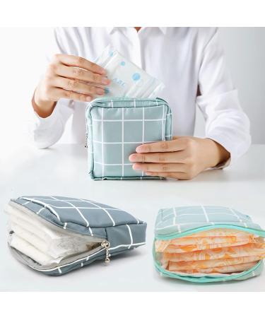 Period Bag for Teen Girls Sanitary Napkin Storage Bag Portable Menstrual Pad Tampon Zipper Bags Pouch Feminine Menstruation First Period Bag for Teen Girls Ladies (Grey Plaid) A_Gray Plaid - Buy Online on GoSupps.com