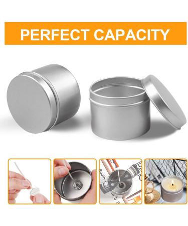 DINGPAI 27pcs 2oz Metal Candle Tins - Round Empty Containers for Candle Making, Party Favors, Spices & Gifts - Silver Color - Buy Online on GoSupps.com