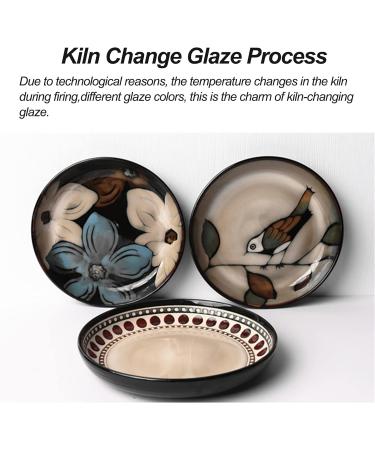 Dinner Plate Pasta Tableware Elegant Hand Painted Creative Ceramic Western Food Square Plate Unique Blue Green Daffodil Flower Pattern Home Kitchen Fruit Salad Dish B - Buy Online on GoSupps.com