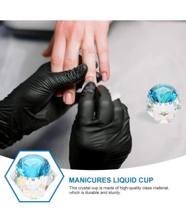 FRCOLOR 3 Pcs Nail Art Crystal Cup Glass Containers with Lids Glass Tumbler Clear Cups Glass Diamond Dappen Dish Crystal Dappen Dish Nail Dappen Dish Manicure White Crystal Vegetable Bowl 5.5x5.5cmx3pcs Bluex3pcs - Buy Online on GoSupps.com
