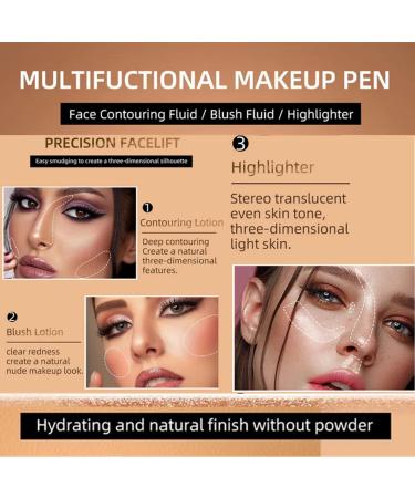 3Pcs Contour Beauty Wand Set - Liquid Face Concealer & Blush Stick with Cushion Applicator | Long Lasting, Matte Finish, Lightweight Blendable Formula - Buy Online on GoSupps.com