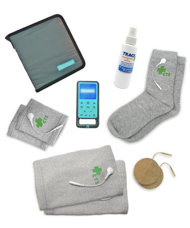 Ultima Neuro Neuropathy Treatment System for Relief of Peripheral Diabetic & Poly Neuropathy Nerve Pain with Conductive Socks Pair & Conductive Knee Sleeves Pair