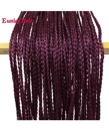 3 Packs Eunice Hair #99J Synthetic Crochet Braids - 28 Inch Soft Goddess Mambo Hair Extensions - Box Braids (28 Roots/Pack) - Buy Online on GoSupps.com