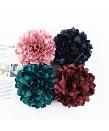 Cinaci 4 Pack Black Plastic Hair Claws Clips with Large Satin Flower Bow Barrettes - Hair Accessories for Women and Girls - Buy Online on GoSupps.com