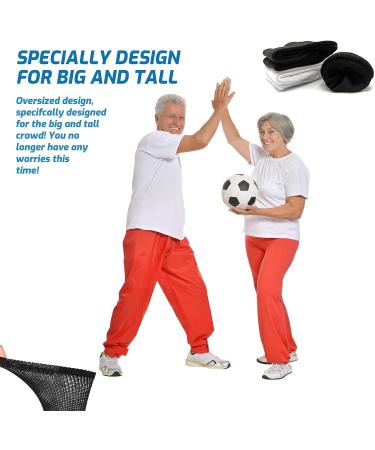 LIN Diabetic Socks for Men & Women - Non-Binding Circulatory Wide Top Socks - Crew/Jet Black - 4 Pairs - Buy Online on GoSupps.com