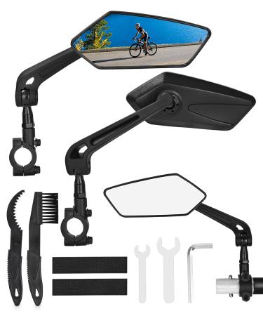 Bicycle mirror HD 2 pieces universal bicycle backing mirror rear view mirror bicycle mirror 360 rotatable bike rear mirror for e-bike e-scooter rear view mirror compatible with all models (left + right) - Buy Online on GoSupps.com