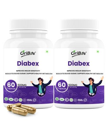 ORIBITE Diabex Herbal Wellness & Metabolism Support Supplement Natural Blend with Gymnema Bitter Melon & Fenugreek Helps Maintain Energy Balance & Vitality 60 Capsules Non-GMO (2)