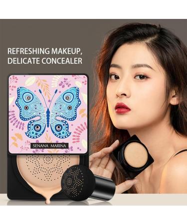 Lightweight Mushroom Head Air Cushion CC Cream Foundation for Lasting Nude Makeup - Oil Control, Moisturizing, and Smoothing (Natural Shade) - Buy Online on GoSupps.com