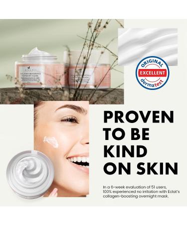 Eclat Skincare Collagen Boosting Overnight Mask - Anti Aging, Plumping, Reduces Wrinkles - Hyaluronic Acid & Niacinamide - Vegan - 3.4 oz - Buy Online on GoSupps.com