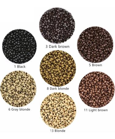 1000pcs 2.5mm Copper Nano Rings Beads Hair Extension Nano Rings Beads (Brown) 1000pcs Brown - Buy Online on GoSupps.com