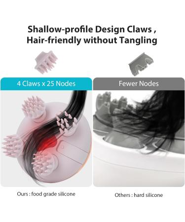 Feelsploh Electrical Scalp Massager - 8 Silicone Heads Infrared Hair Stimulator IPX7 Waterproof | Boost Hair Growth & Relaxation (Gold) - Buy Online on GoSupps.com