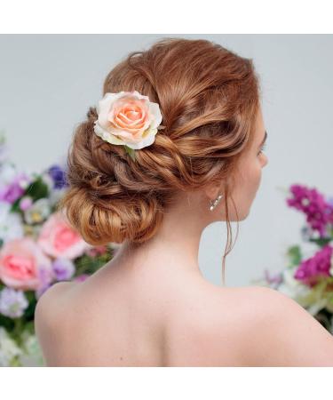 Geyoga 36 Pcs Multicolor Rose Hair Clips - Handmade Floral Hair Accessories for Women, Girls - Ideal for Party, Wedding, Bridesmaids - Buy Online on GoSupps.com