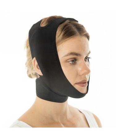 Post Surgery Neck and Chin Compression Garment Wrap Bandage Face Slimmer Jowl Tightening Neck Coverage Chin Lifting Strap (M)