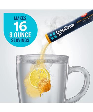 DripDrop Hydration Electrolyte Powder Packets - Hot Classics Variety Pack - 16 Count Spiced Apple Cider, Hibiscus, Honey Lemon Ginger, Decaf Green Tea - Buy Online on GoSupps.com