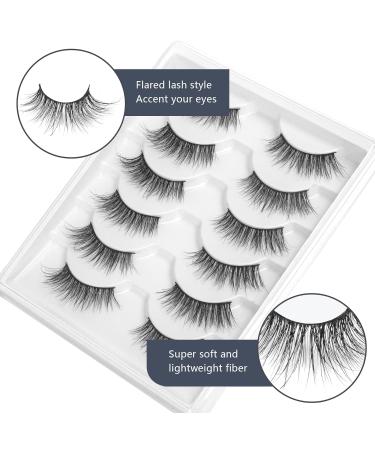 Frihappy Half Lashes Mink False Eyelashes - 6 Pairs Natural Accent Wispy Light Volume Reusable Pack 15P - Buy Online on GoSupps.com