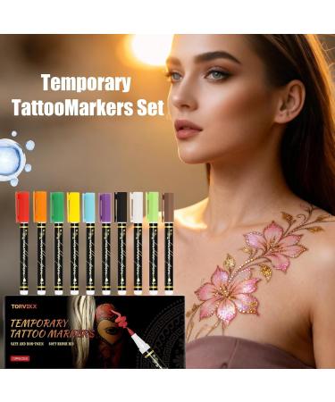  BommFu Skin Pencil 10 Colors Erasable Face Skin Marker for Kids Adults Birthday Party Cosplay Festival Makeup Role Play Event - Buy Online on GoSupps.com
