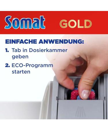 Somat Gold Dishwasher Tablets (2 x 80 Tabs) Dishwasher Tablets for Radiantly Clean Dishes Even at Low Temperatures Extra Power Against Burnt-In Food 80 Count (Pack of 2) - Buy Online on GoSupps.com