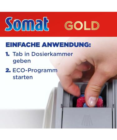 Somat Gold Dishwasher Tabs (22 Tabs) - Powerful Cleaning for Spotless Dishes at Low Temperatures | Extra Strength Dishwasher Flushing Tabs - Buy Online on GoSupps.com