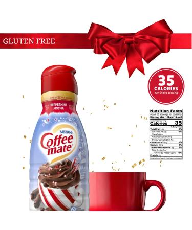 Coffee Mate Peppermint Mocha Creamer Bundle 2 Bottles of Flavored Liquid Coffee Creamer + TRIONI Multi-Purpose Measuring Spoon - Buy Online on GoSupps.com