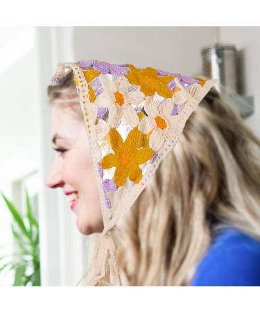 Knit Headbands For Women | Floral Crochet Head Scarf Bandanas Headbands - Bandana Headband Tie Knitted Headscarf Hair Bandanas For Women Girls Head Kerchief B One Size - Buy Online on GoSupps.com