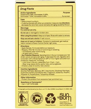 Sun Bum Original SPF 30 Sun Cream Face Stick Vegan and Reef Friendly Sunscreen with Vitamin E Broad Spectrum UVA/UVB Protection Cruelty Free and Water Resistant 13g - Buy Online on GoSupps.com