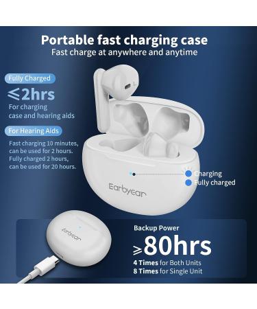 Earbyear Rechargeable Hearing Aid for Seniors & Adults | Noise Cancelling Amplifier with Charging Case - White - Buy Online on GoSupps.com