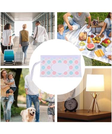 Shakven Baby Wipe Holder - Waterproof Baby Wipe Dispenser Wipe Holder For Bathroom Wipes Container Bohemian Style Design Wrist Strap Portable For Stroller Light Green Orange Flower - Buy Online on GoSupps.com