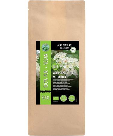 Organic Hawthorn Tea - 100% Natural Hawthorn Leaves and Blossoms (500g) - Buy Online on GoSupps.com