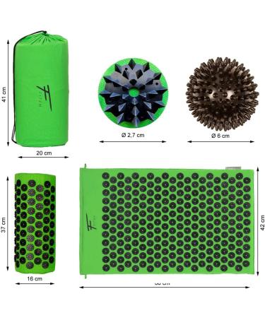Buy Fitem Acupressure Mat with Pillow - Relieves Back & Neck Pain Sciatica and Insomnia - Green & Black - International Shipping Available - Buy Online on GoSupps.com