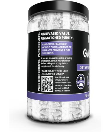 GABA 730 Capsules - Pure Original Ingredients, Lab Verified, No Fillers - 365 Servings - Buy Online on GoSupps.com