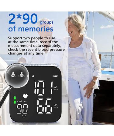 Automatic Digital Wrist Blood Pressure Monitor with Large Display Screen - 180 Reading Memory - 2 Users - Home Use - BP Cuff Size 5.31-7.68 - Black USB Type-c - Buy Online on GoSupps.com
