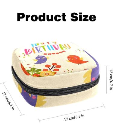 GIAPB Period Bag | Sanitary Napkin & Makeup Storage Pouch | Bird Birthday Card Design - Buy Online on GoSupps.com